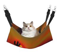GaxfjRu Sunset Cactus In Desert Adjustable Cat Bed Hammock Perch For Window, Cozy Velvet Pet Sleeper And Lounge For Kittens