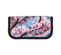 GaxfjRu Tempting Cherry Blossoms Cute Dot Canvas Pencil Pouch Organized Storage for Picnics & Daily Use Makeup Pouch, Pencil Holder