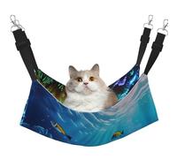 GaxfjRu Tranquil Underwater Scenery Adjustable Cat Bed Hammock Perch For Window, Cozy Velvet Pet Sleeper And Lounge For Kittens