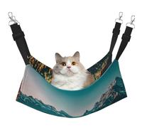 GaxfjRu Travel Mountain Sunset Adjustable Cat Bed Hammock Perch For Window, Cozy Velvet Pet Sleeper And Lounge For Kittens