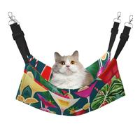 GaxfjRu Tropical Cocktail Adjustable Cat Bed Hammock Perch For Window, Cozy Velvet Pet Sleeper And Lounge For Kittens