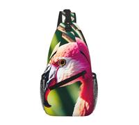 GaxfjRu Tropical flamingos and pineapples print Crossbody Bag for Women Men Sling Bag for Travel Hiking Crossbody Sling Backpack