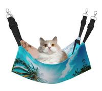 GaxfjRu Tropical Ocean Beach Theme Adjustable Cat Bed Hammock Perch For Window, Cozy Velvet Pet Sleeper And Lounge For Kittens