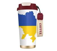 GaxfjRu Ukraine Flag Map 20 Oz with Lid, Vacuum Insulated Stainless Steel Coffee Mug, Tumbler for Hot and Cold Drinks
