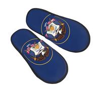 GaxfjRu Utah Flag Plush Winter Slippers for Indoor Use, Soft Warm House Slippers for Guests and Home Comfort Unisex