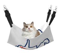 GaxfjRu West Virginia State Flag Map Adjustable Cat Bed Hammock Perch For Window, Cozy Velvet Pet Sleeper And Lounge For Kittens