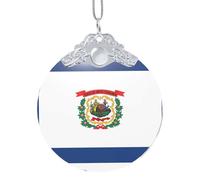 GaxfjRu West Virginia State Flag Xmas Home Decorations Ornaments, Hanging Christmas Tree Gift Pendant For Holiday Cheer