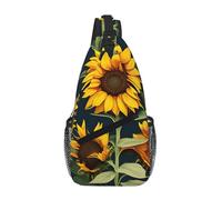 GaxfjRu Wild Flower Sunflower print Crossbody Bag for Women Men Sling Bag for Travel Hiking Crossbody Sling Backpack