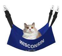GaxfjRu Wisconsin State Flag Adjustable Cat Bed Hammock Perch For Window, Cozy Velvet Pet Sleeper And Lounge For Kittens