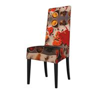 GaxfjRu World Map Made up of Spices Printed Removable Chair Protector Elastic Seat Covers for Dining Room Party Celebration