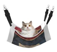 GaxfjRu Wyoming State Flag Map Adjustable Cat Bed Hammock Perch For Window, Cozy Velvet Pet Sleeper And Lounge For Kittens