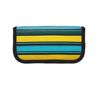 GaxfjRu Yellow and Blue Stripes Cute Dot Canvas Pencil Pouch Organized Storage for Picnics & Daily Use Makeup Pouch, Pencil Holder