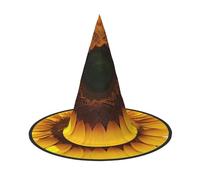 GaxfjRu Yellow Sunflower Print Halloween Witch Hat, Witch Costume Accessory For Halloween Cosplay Party Holiday Decoration 3pcs