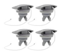 GAXIRE 4pcs PVC Air Valve Caps for Inflatable Boats and Surfboards | 8-hole Spiral Threaded Fit, Grey Finish, Portable Spare Set for Outdoor Repair, Replace Lost Caps