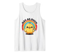 Gay As Duck Lover Equality Funny Queer LGBTQ Flag Gay Pride Tank Top