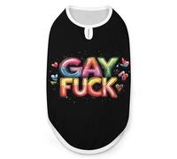 GAY AS FUCK Dog Shirts Pullover Pet Vest T-shirts for Small Medium Dogs & Cats