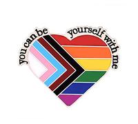 Gay Badge You Can Be Yourself with Me Enamel Pin Space Trans Flag Ally For Backpacks Gift Brooch Jewelry Charm Pins