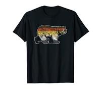 Gay Bear Color Flag Retro Stripes Rainbow Distressed T-Shirt