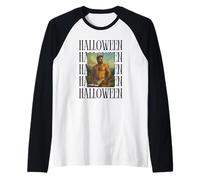 Gay Bear Devil Halloween Costume Funny Beefcake Spooky Brief Raglan Baseball Tee