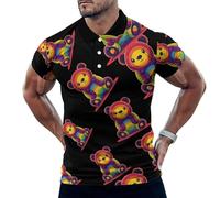 Gay Bear Mens Polo Shirts Short Sleeve Golf Shirt Casual T-Shirt Top for Work Athletic 4XL