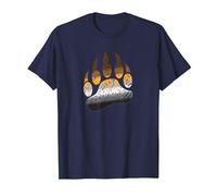 Gay Bear Paw Pride Distressed T-Shirt, Men, Navy Blue, 3X-Large