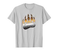 Gay Bear Paw Pride Distressed T-Shirt, Men, Silver Grey, 3X-Large