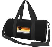 Gay Bear Pride Flag Travel Luggage Duffel Bag Sports Rolling Foldable Duffel Bag, Black
