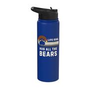Gay Bear Pride Funny Paw Print Hug All Bears Stainless Steel Insulated Water Bottle