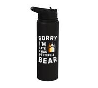 Gay Bear Pride Funny Paw Print Retro Humor Stainless Steel Insulated Water Bottle