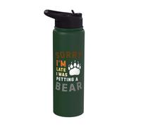 Gay Bear Pride Funny Paw Print Retro Humor Stainless Steel Insulated Water Bottle