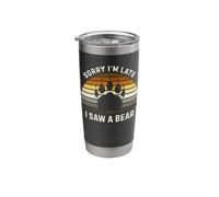 Gay Bear Pride Funny Retro Paw Print Men Stainless Steel Insulated Tumbler