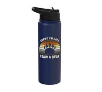 Gay Bear Pride Funny Retro Paw Print Men Stainless Steel Insulated Water Bottle