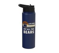 Gay Bear Pride Retro Funny Paw Print Design Stainless Steel Insulated Water Bottle