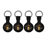Gay Bear Proud Paw Keychain Holder Case Compatible with AirTag Waterproof Silicone Shell Protective Case 4PCS