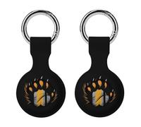 Gay Bear Proud Paw Keychain Holder Case Compatible with AirTag Waterproof Silicone Shell Protective Case 2PCS