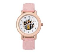 Gay Bear Proud Paw Women's PU Leather Strap Watch Analog Quartz Watch Casual Wristwatch for Home Work