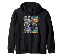 Gay By Chance Alpha By Choice Alpha Wolf LGBT Sigma Graphic Zip Hoodie
