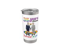 Gay Couple 35 Years Down Forever to Go Marriage Anniversary Stainless Steel Insulated Tumbler
