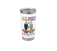 Gay Couple 40 Years Down Forever to Go Marriage Anniversary Stainless Steel Insulated Tumbler