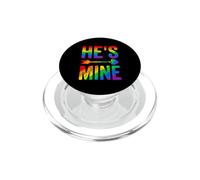 Gay Couple Hes Mine Boyfriend Husband PopSockets PopGrip for MagSafe