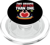 Gay Couple LGBT Pride Two Grooms Are Better Than One PopSockets PopGrip for MagSafe