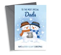 Gay Dad Christmas Card for Parents - Cute Snowmen for two Dads at Xmas