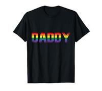 Gay Daddy Dad Rainbow Flag Queer Parents Pride Ally CSD LGBT T-Shirt