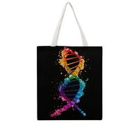 Gay DNA Science Canvas Tote Bag Reusable Shopping Grocery Bag Cloth Bags with Handles