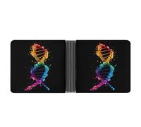 Gay DNA Science Leather Wallets for Men Slim Bifold Wallet Credit Card Holder Front Pocket Wallets