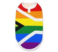 Gay Flag of South Africa Dog Shirt Sleeveless Pet Clothes Summer T-Shirts Tank Top for Small Puppy Cat