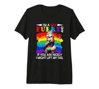 Gay Funny Joke Ask Nicely Lift Tail Costume Wolf Proud LGBT Premium T-Shirt