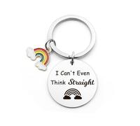 Gay Gifts for Men Keyring Lesbian Gifts Funny Presents for Gays Lesbian Presents for Women Lgbt Gift Graduation Gift I Can't Even Think Straight Keychain for Birthday Christmas Anniversary Valentines