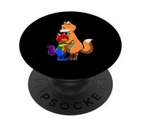 Gay Kid And LGBTQ Fox Mama Rainbow Pride Love PopSockets Adhesive PopGrip