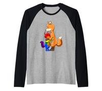 Gay Kid and LGBTQ Fox Mama Rainbow Pride Love Raglan Baseball Tee